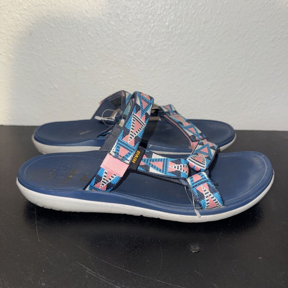 Teva Terra Float Sandals size 9 Pink Blue Tribal Straps Lightweight Hiking